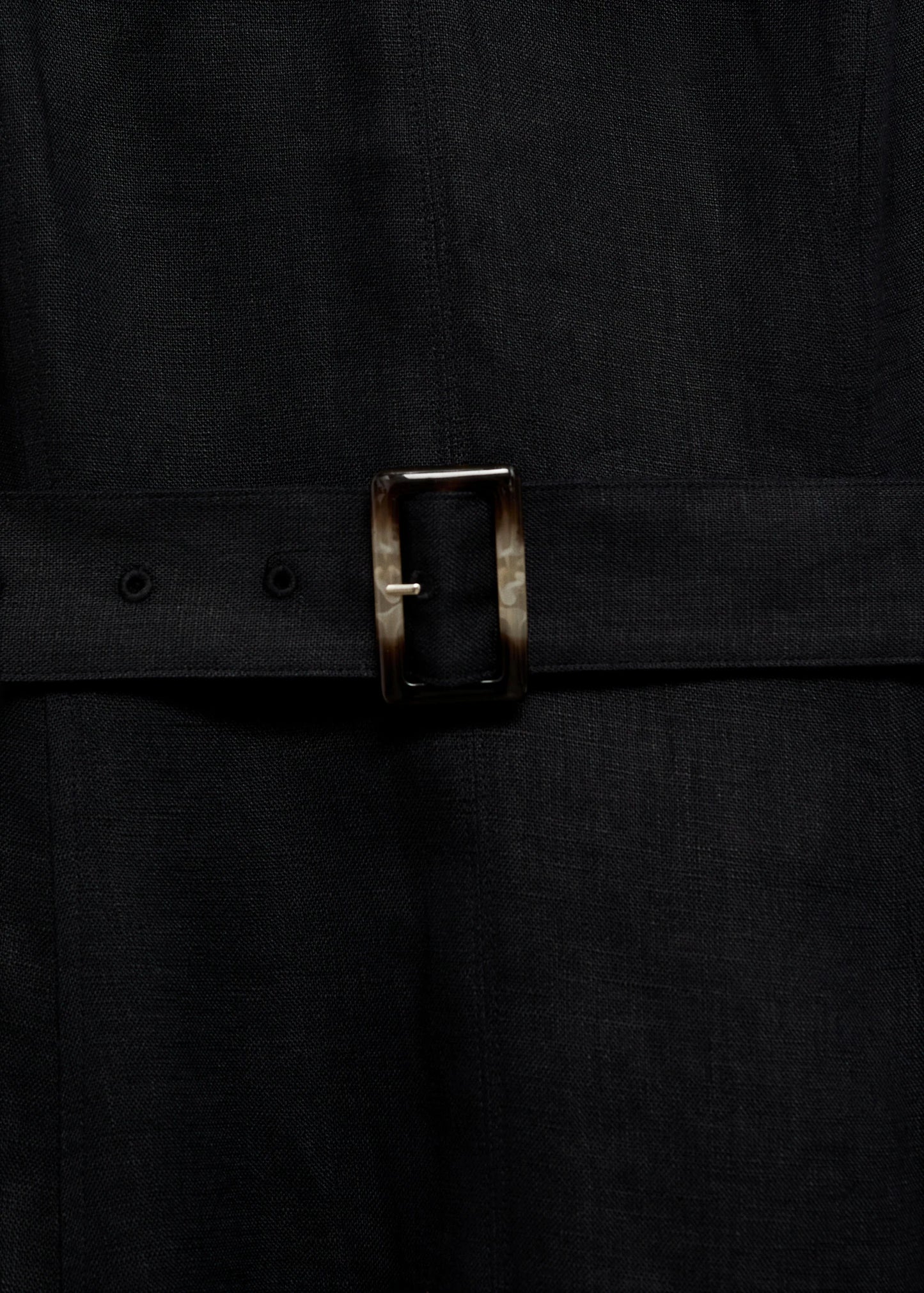 Flared Linen Dress With Belt