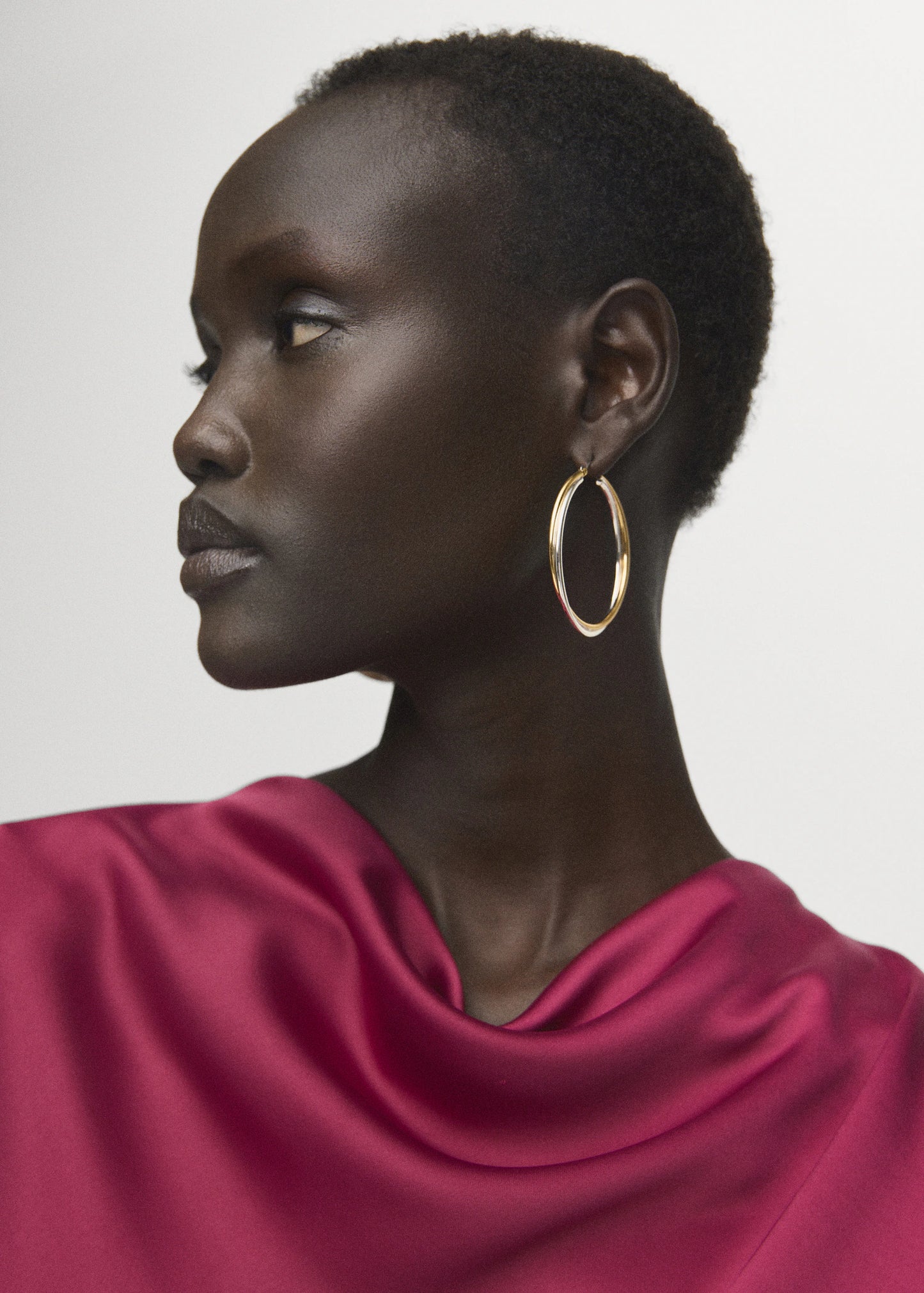 Flared Sleeve Satin Dress