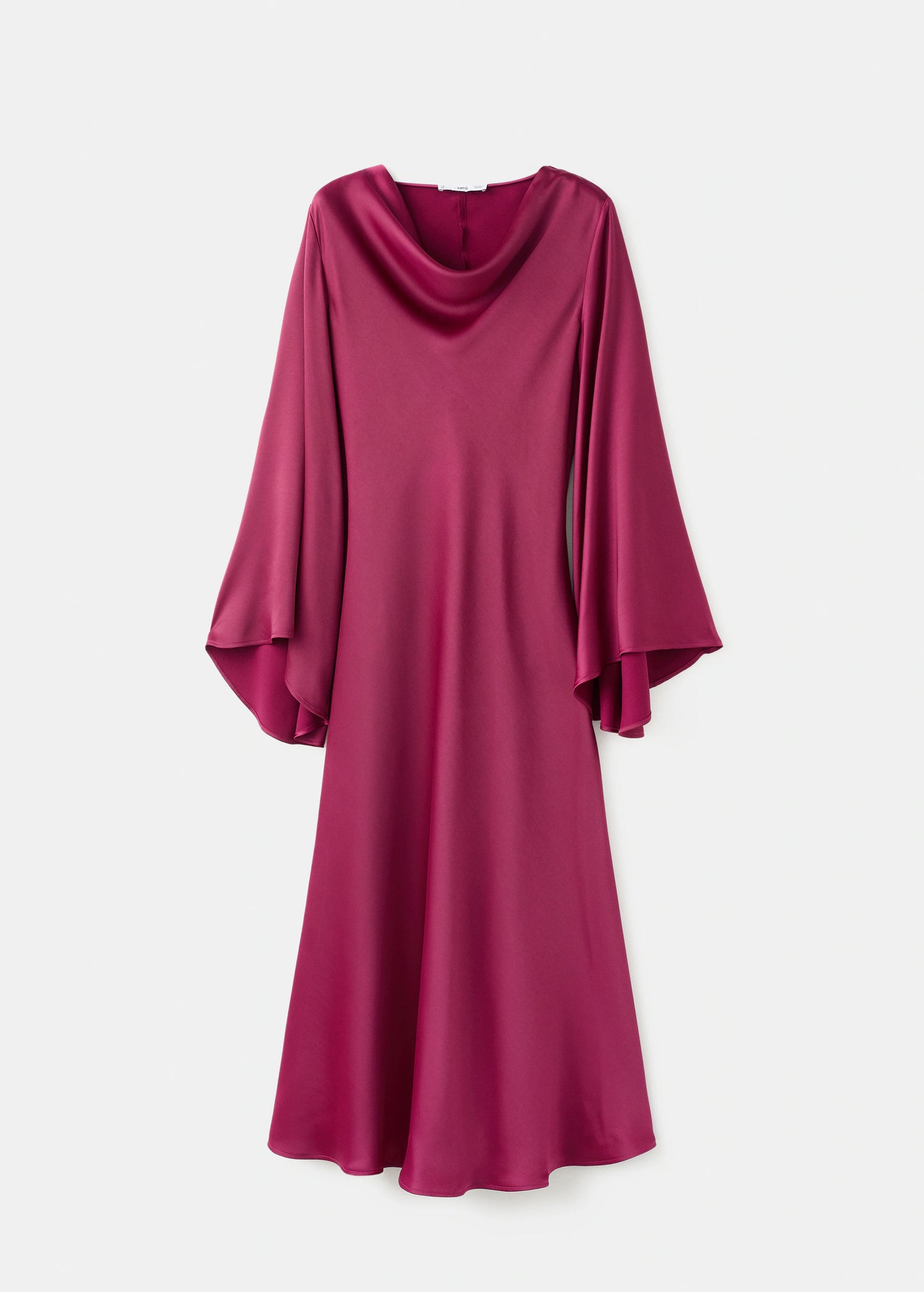 Flared Sleeve Satin Dress