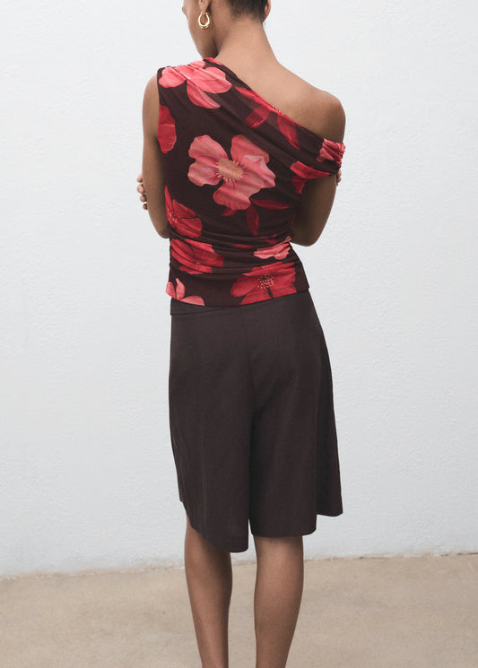 Floral Asymmetrical Top