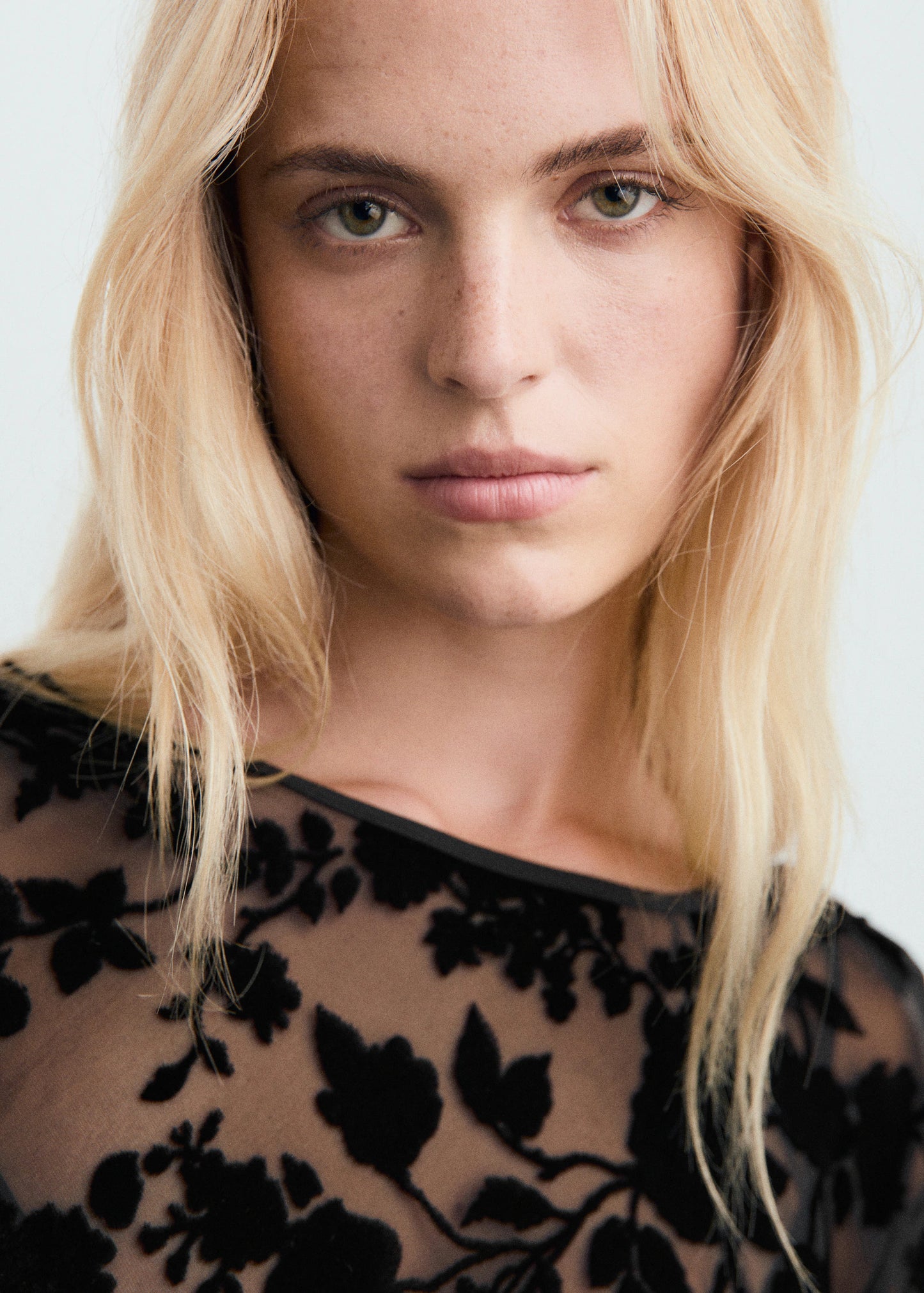 Floral Jacquard Dress With Bell Sleeves