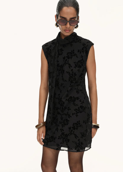 Floral Jacquard Foulard Dress