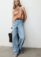 Floral Pleated Blouse