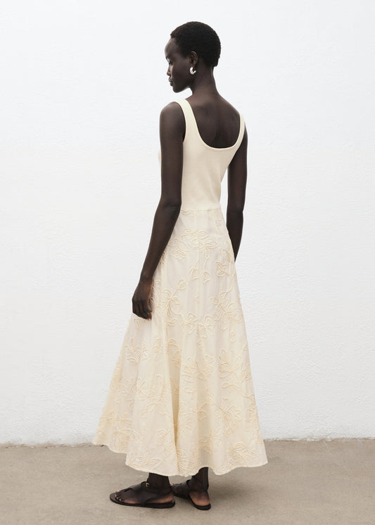 Floral Embroidered Combined Dress