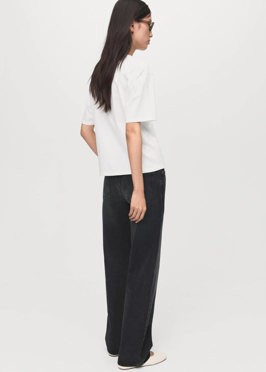 Floral Embroidered Cotton T Shirt