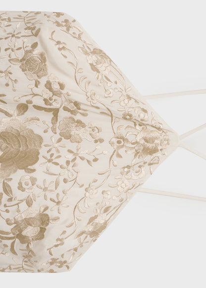 Floral Embroidered Dress With Fringe Detail