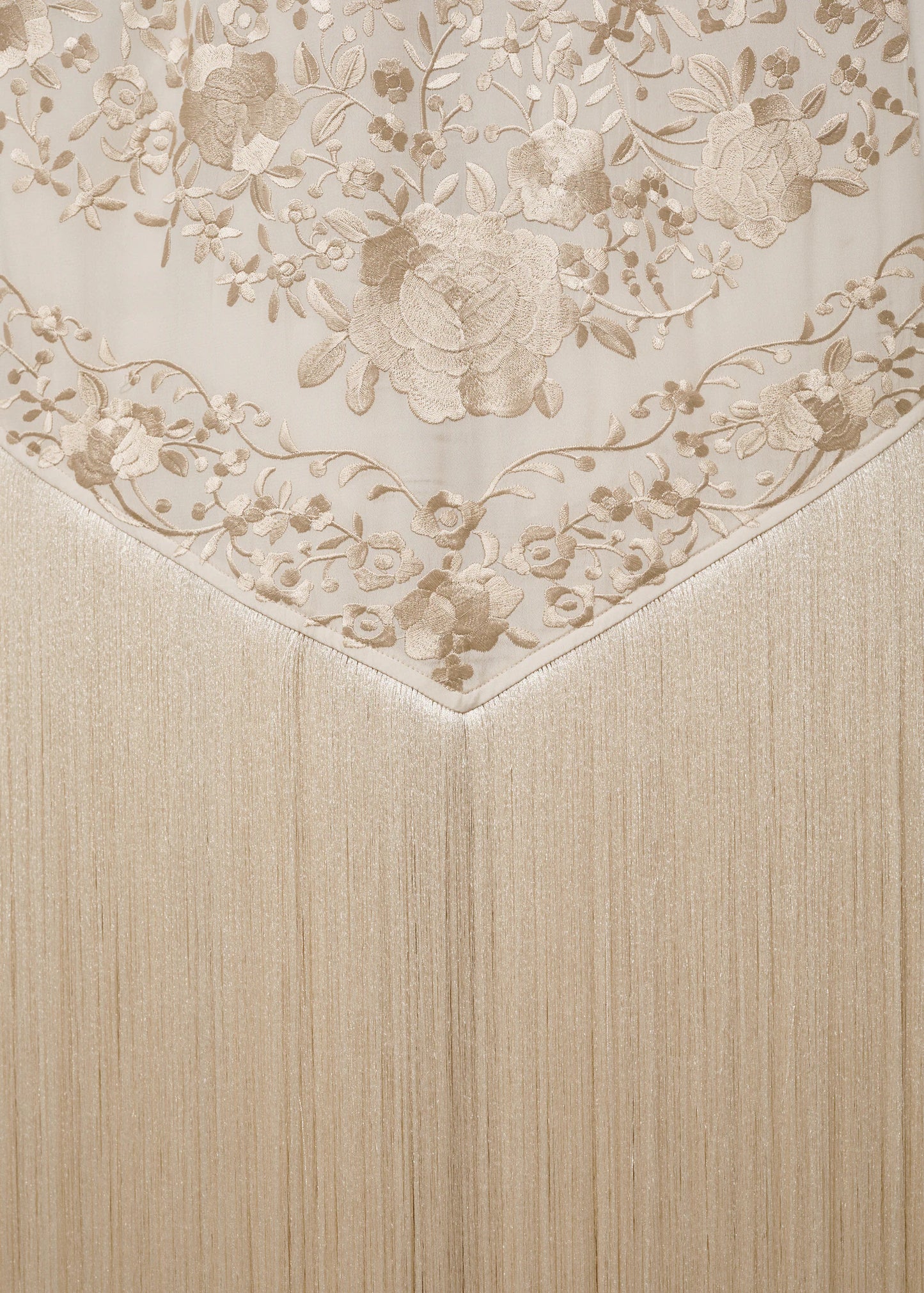 Floral Embroidered Dress With Fringe Detail