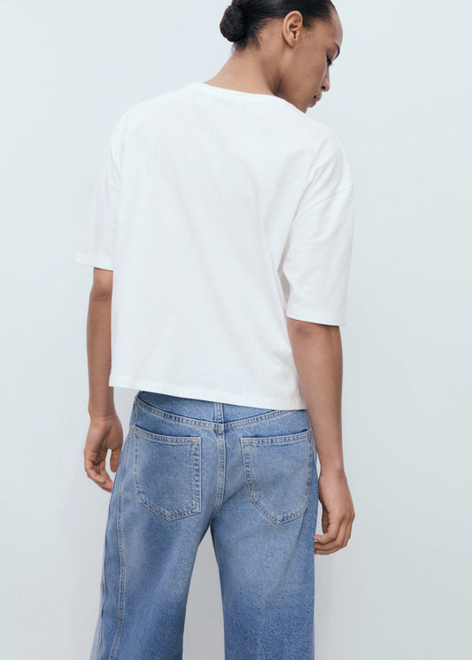 Floral Print Cotton T Shirt