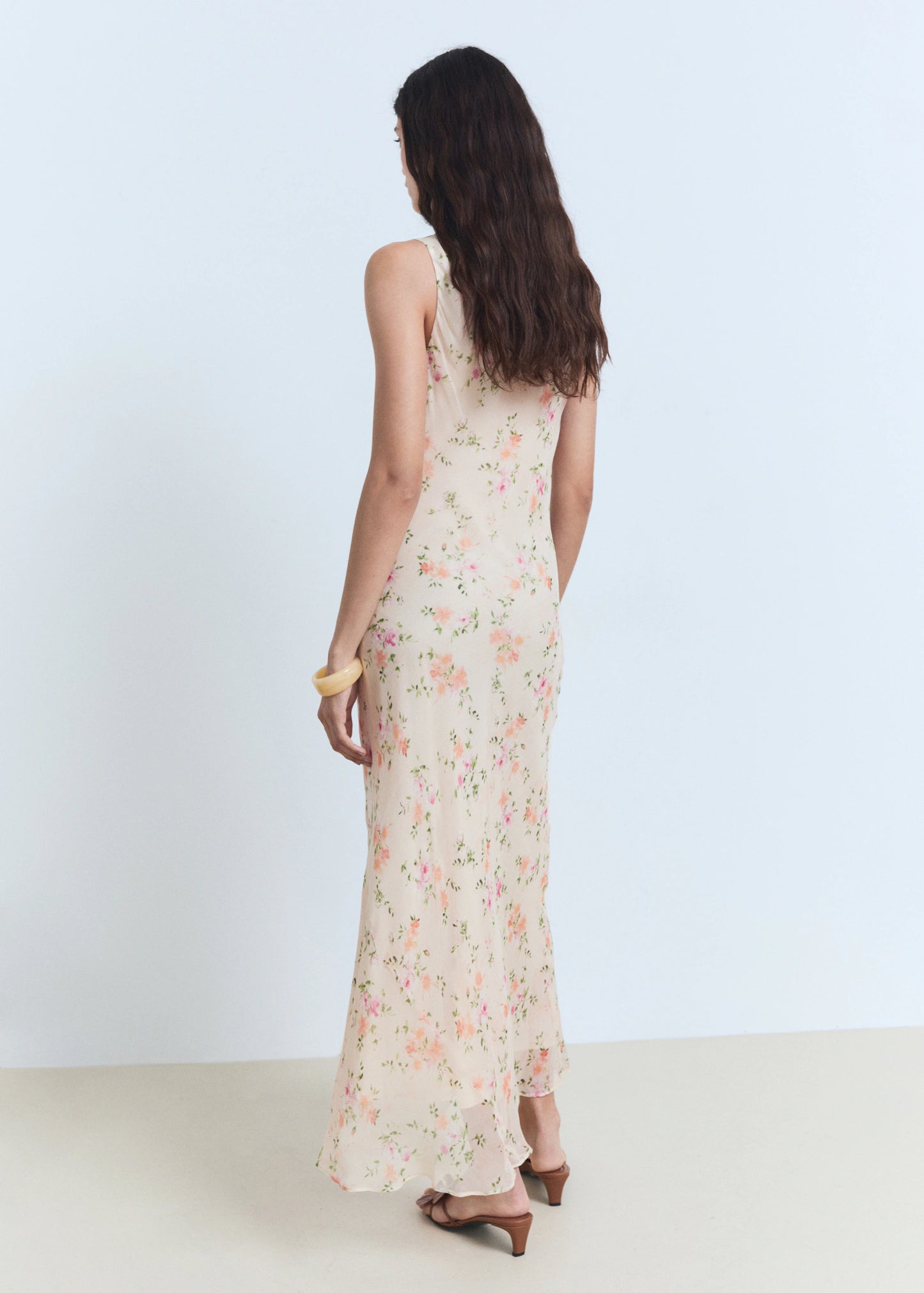 Floral Print Draped Dress