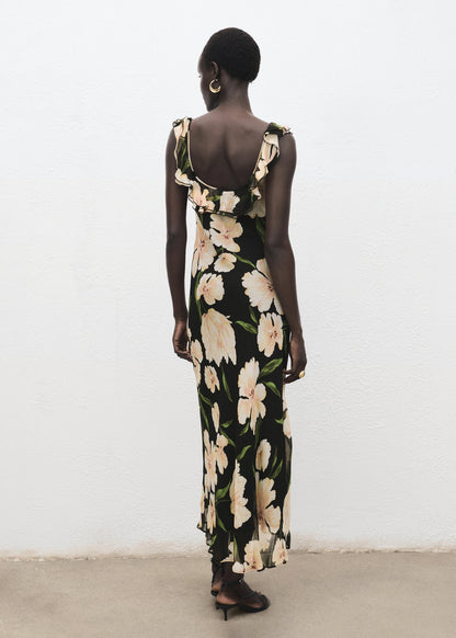 Floral Print Dress With Ruffle Detail