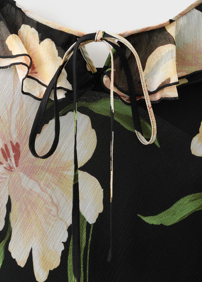 Floral Print Dress With Ruffle Detail