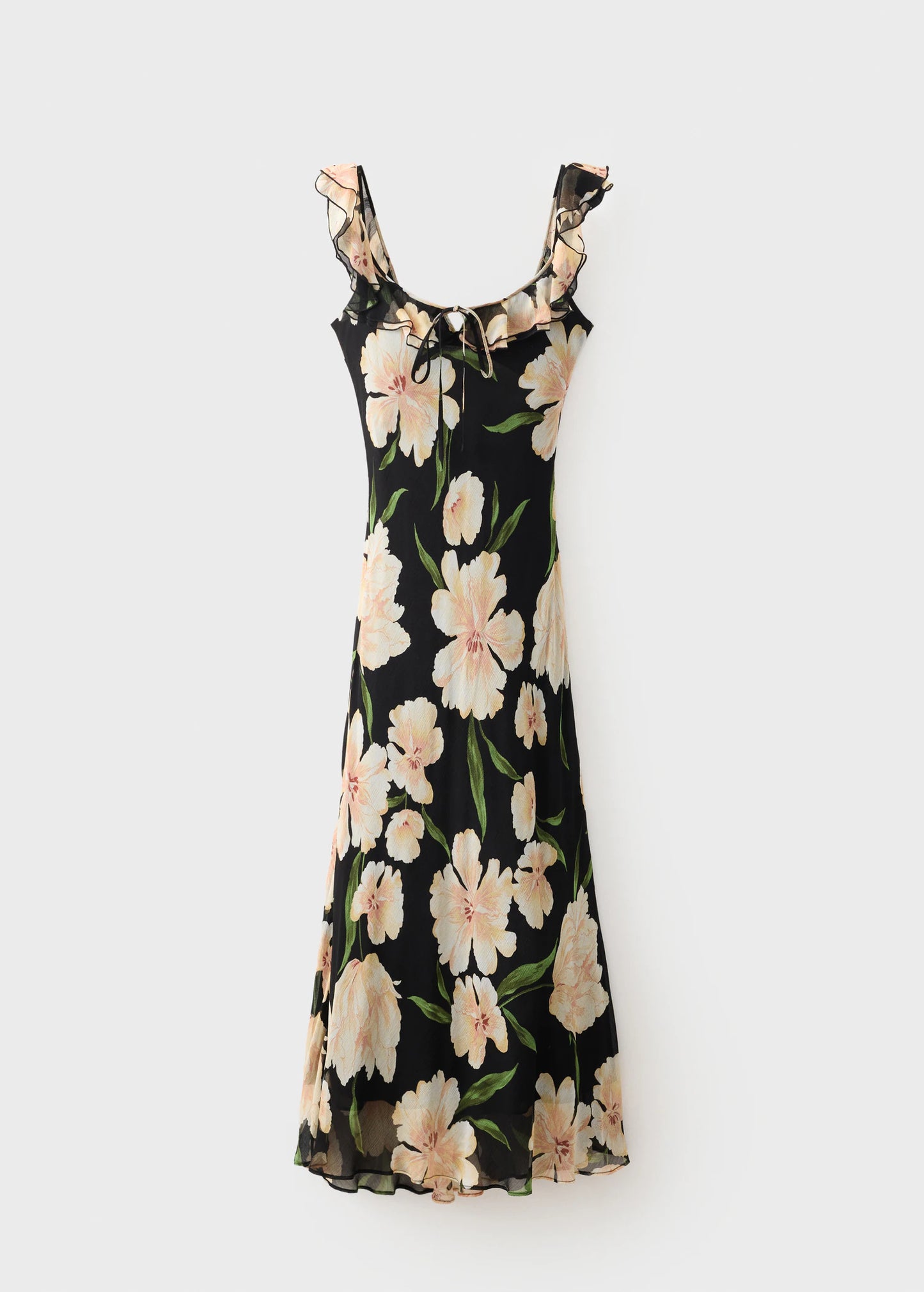 Floral Print Dress With Ruffle Detail