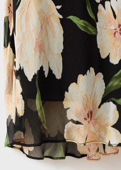 Floral Print Dress With Ruffle Detail