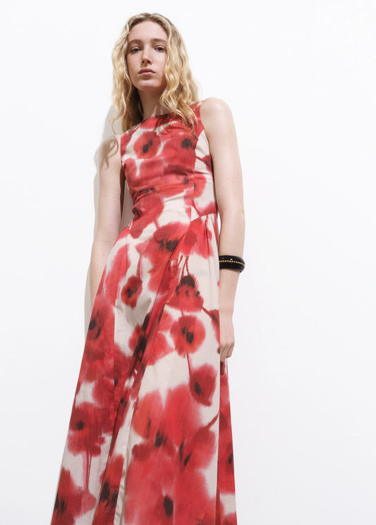 Floral Print Flared Dress