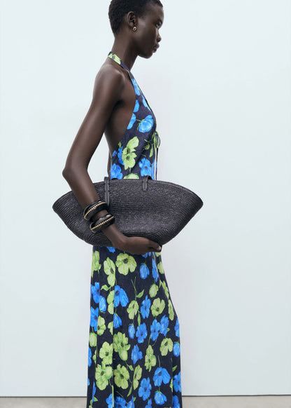 Floral Print Halter Neck Dress