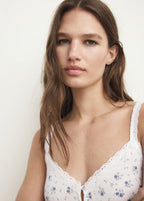 Floral Print Lace Nightdress