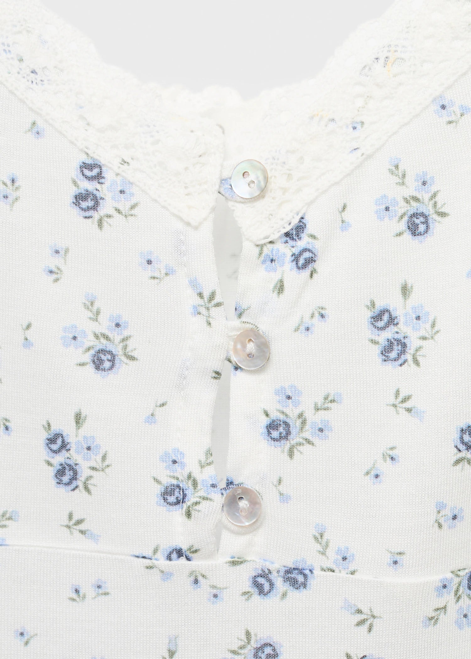 Floral Print Lace Nightdress