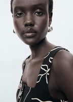 Floral Print Linen Suit Waistcoat