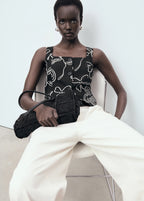 Floral Print Linen Suit Waistcoat