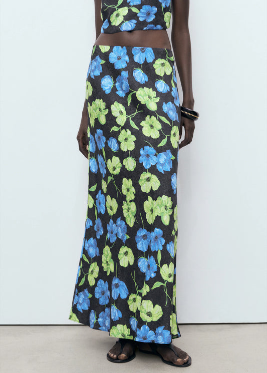 Floral Print Long Skirt