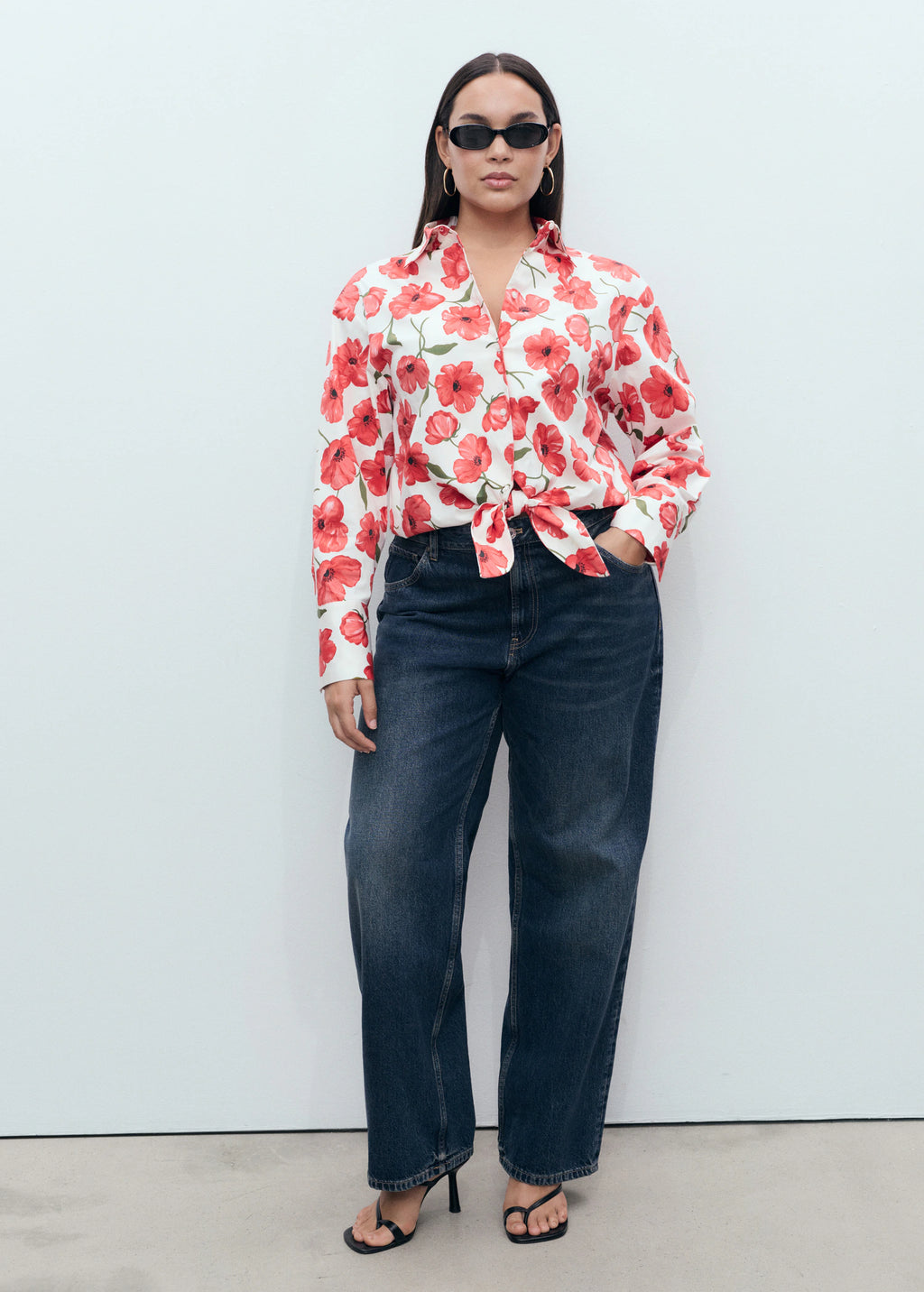 Floral Print Poplin Shirt