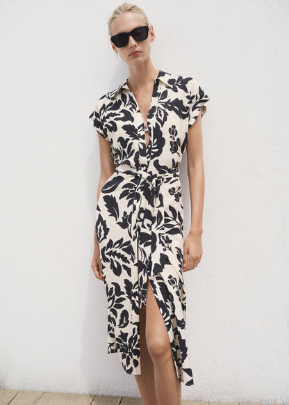 Floral Print Shirt Style Dress