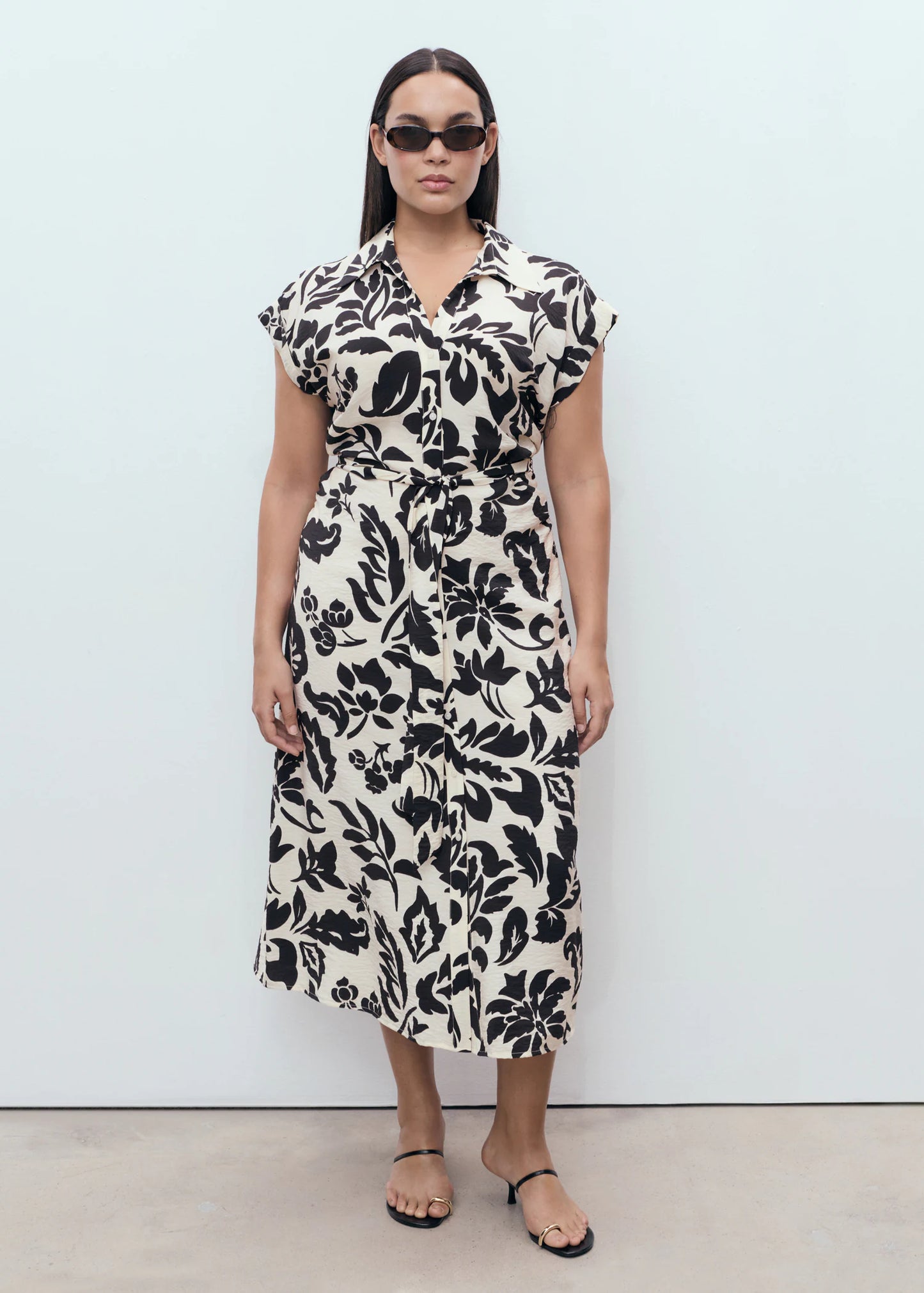 Floral Print Shirt Style Dress