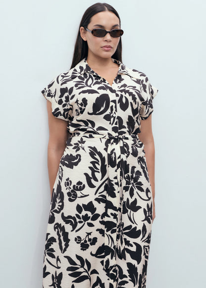 Floral Print Shirt Style Dress