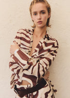 Flowy Zebra Printed Shirt