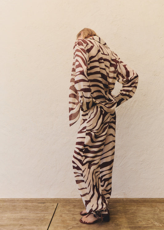 Flowy Zebra Printed Shirt