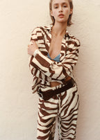 Flowy Zebra Printed Shirt