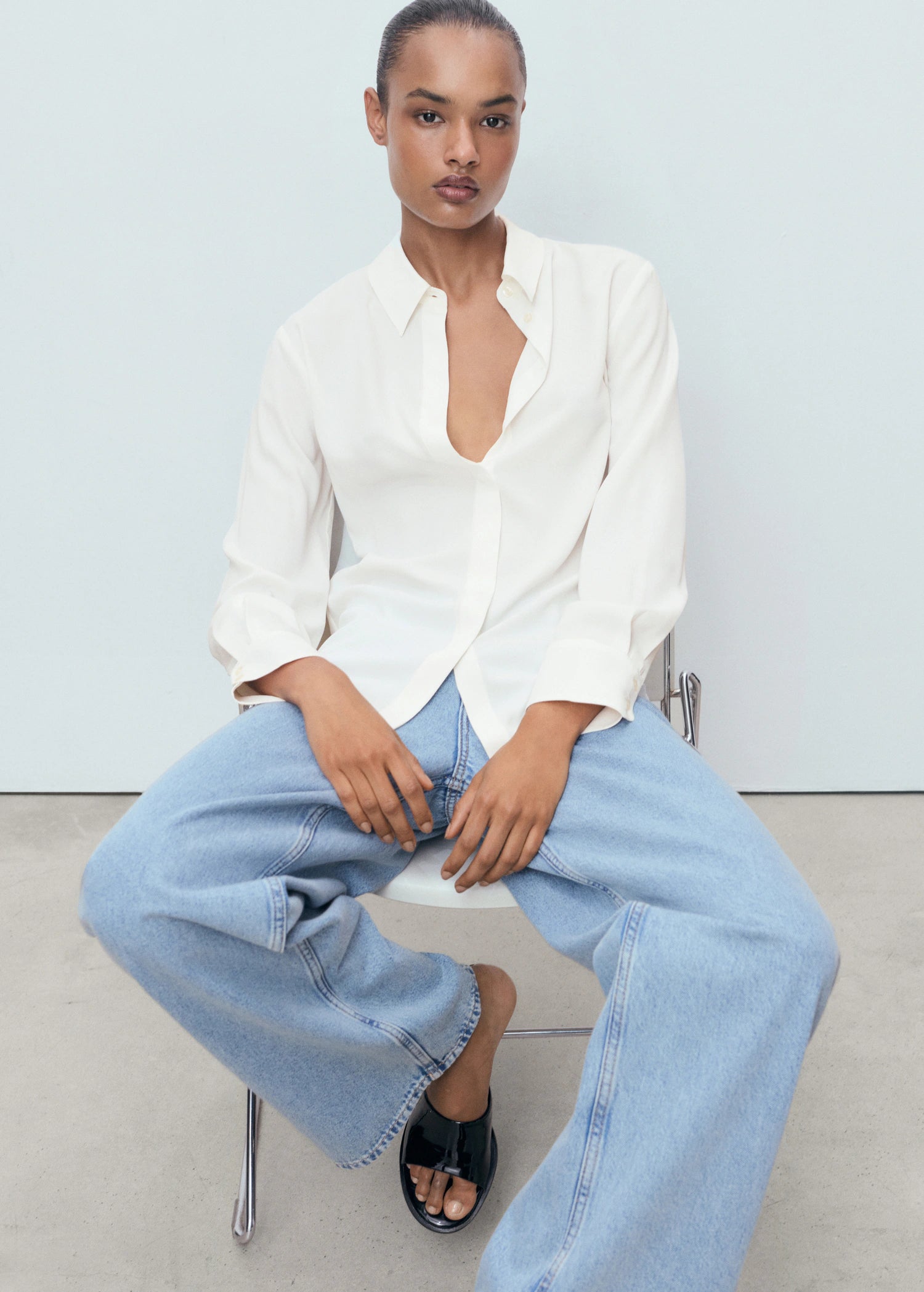 Fluid Long Sleeved Blouse