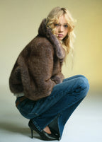 Fur Effect Cropped Jacket