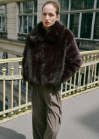Fur Effect Jacket With Lapels