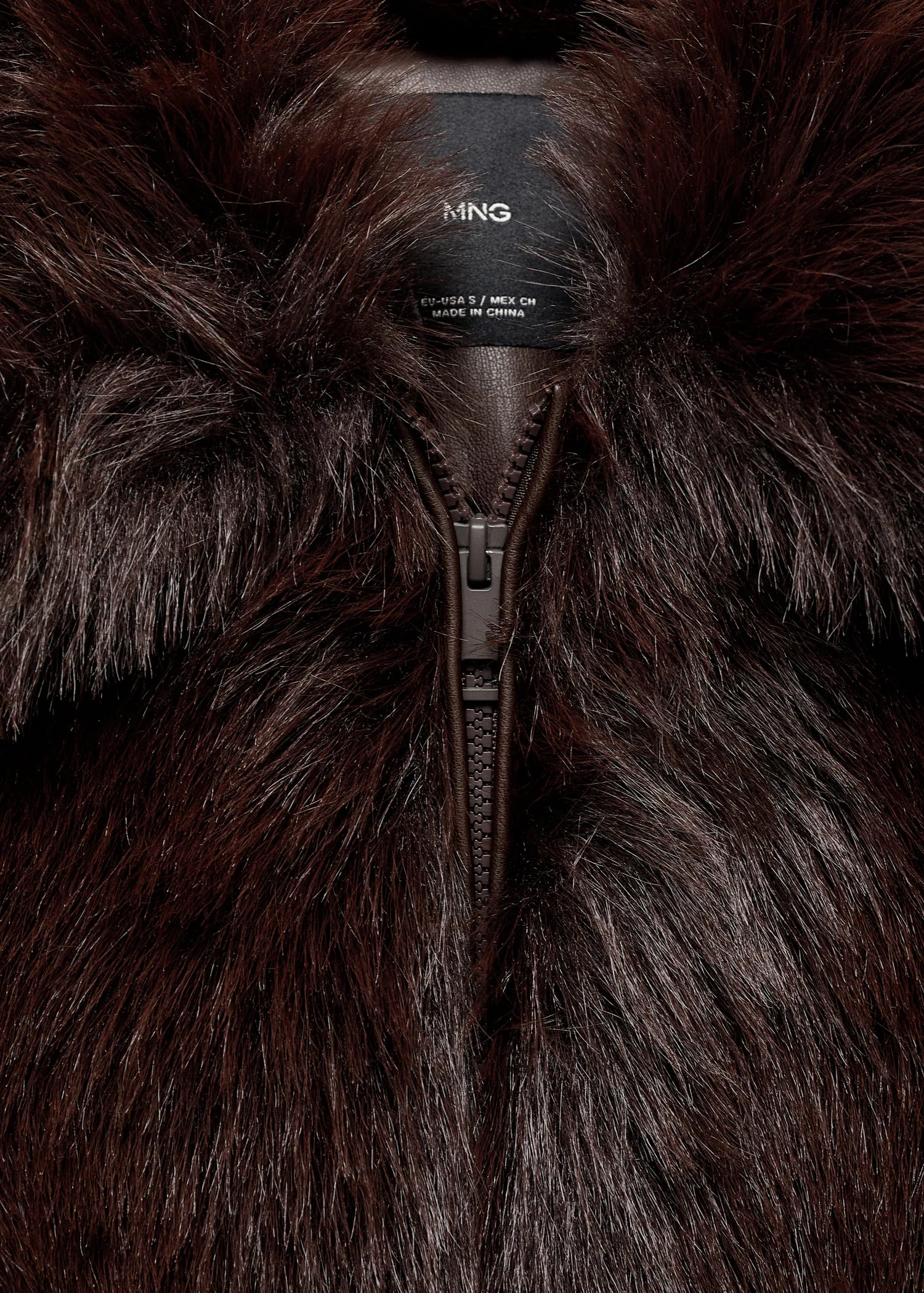 Fur Effect Jacket With Lapels