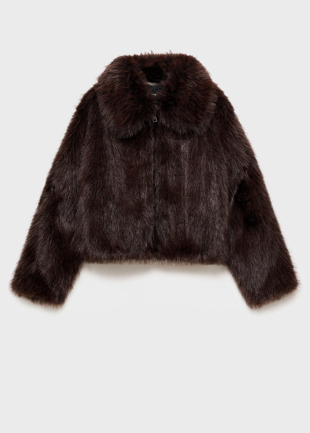 Fur Effect Jacket With Lapels