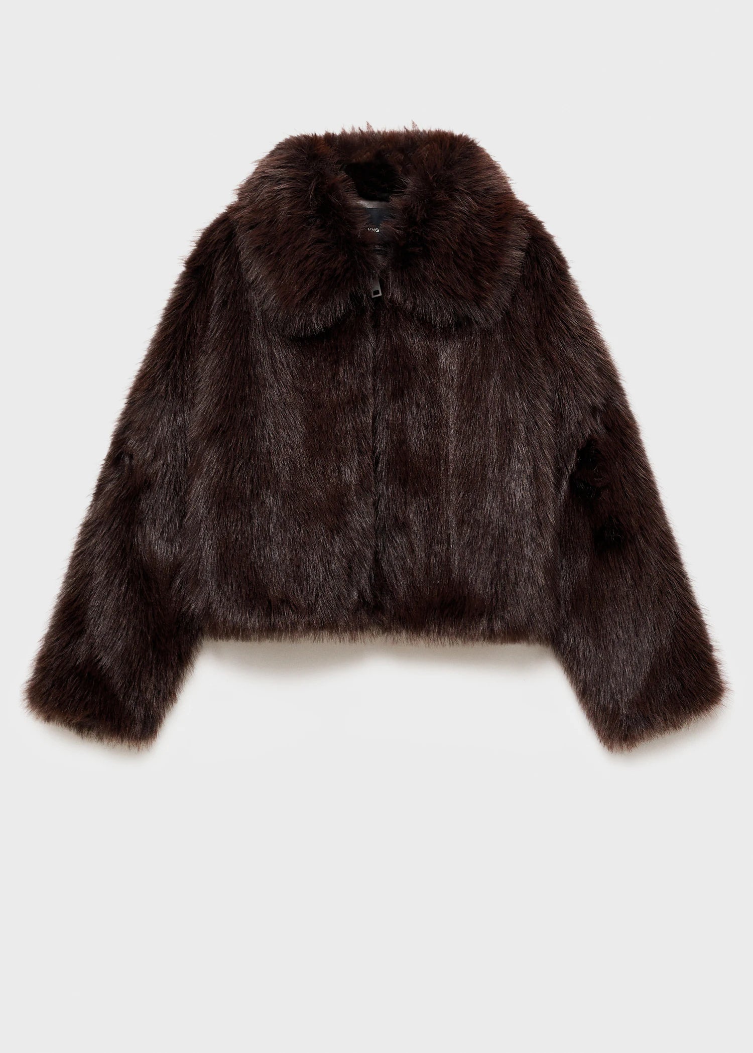Fur Effect Jacket With Lapels