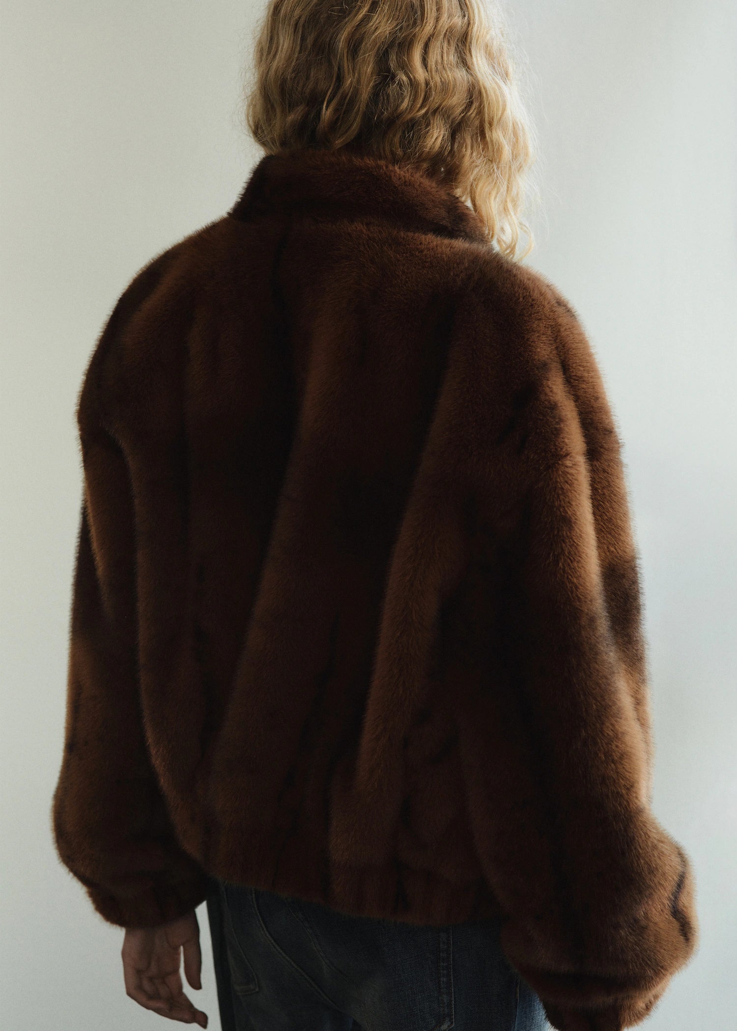 Fur Effect Jacket With Pockets