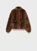 Fur Effect Jacket With Pockets