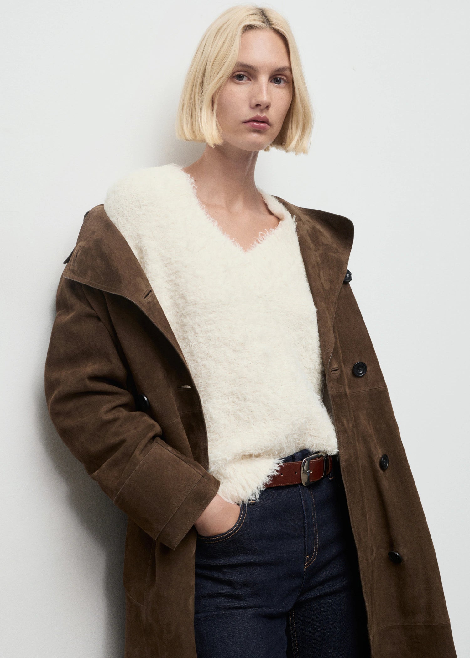 Fur Effect Knitted Sweater