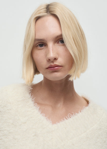 Fur Effect Knitted Sweater