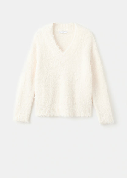 Fur Effect Knitted Sweater