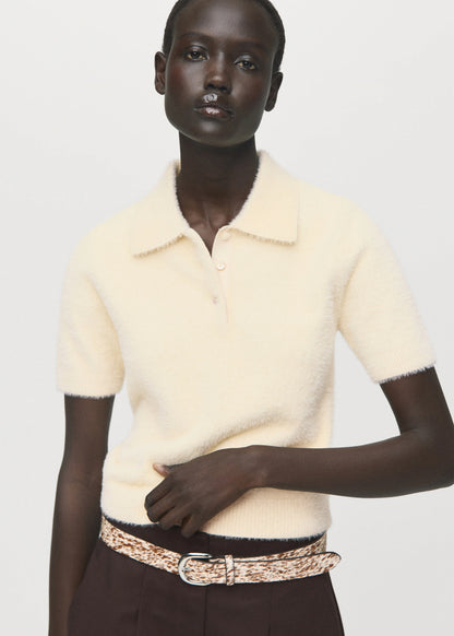 Fur Effect Polo Neck Sweater