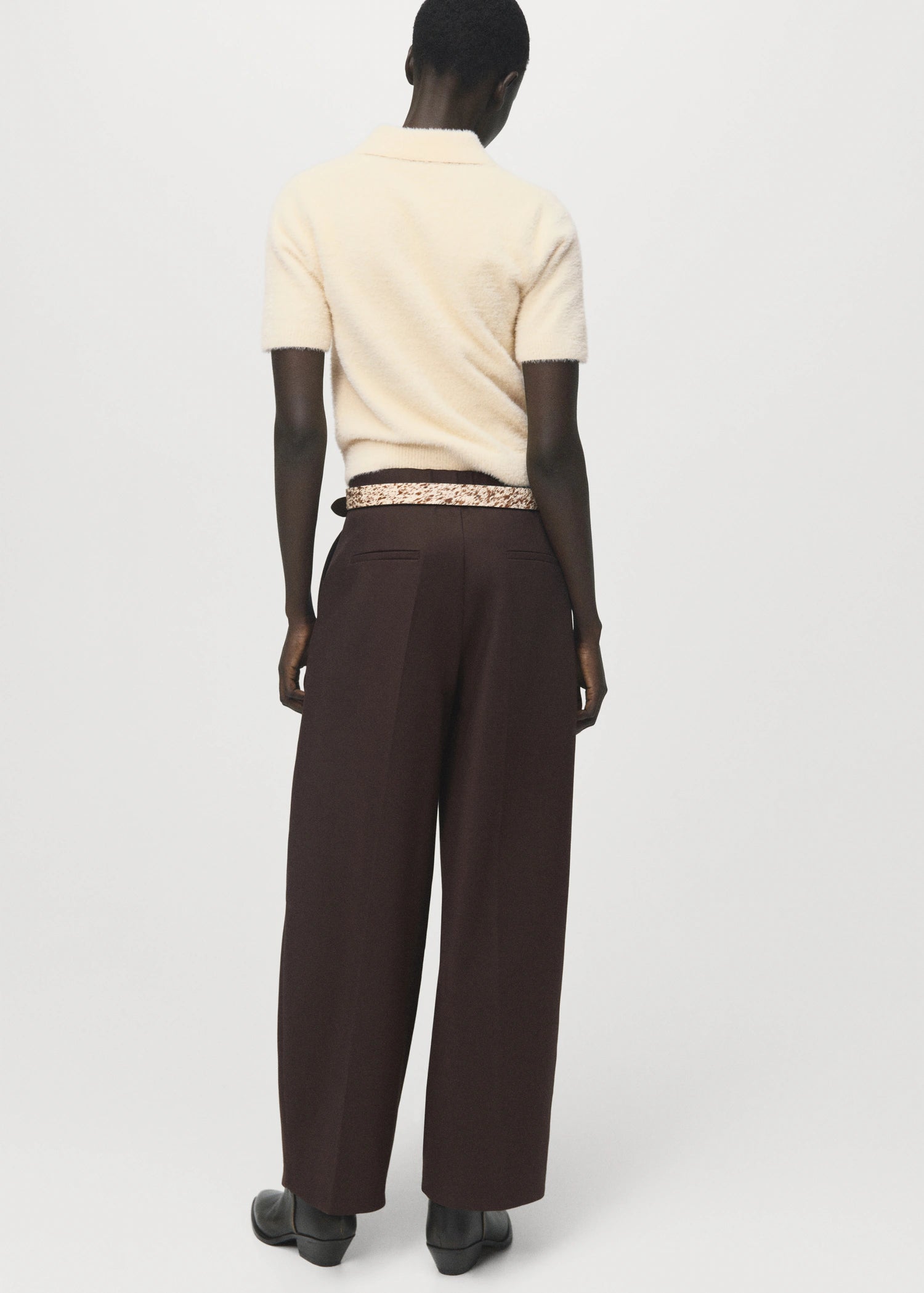 Fur Effect Polo Neck Sweater