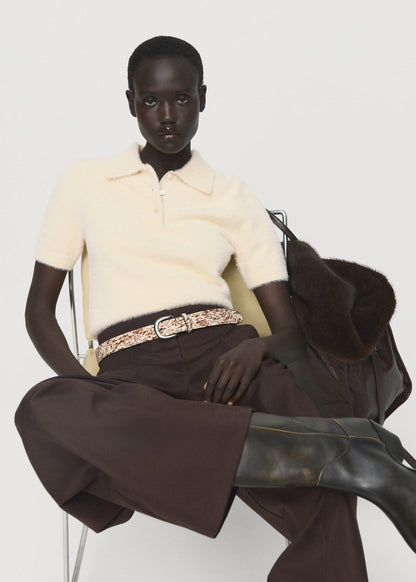 Fur Effect Polo Neck Sweater