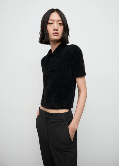 Fur Effect Polo Neck Sweater