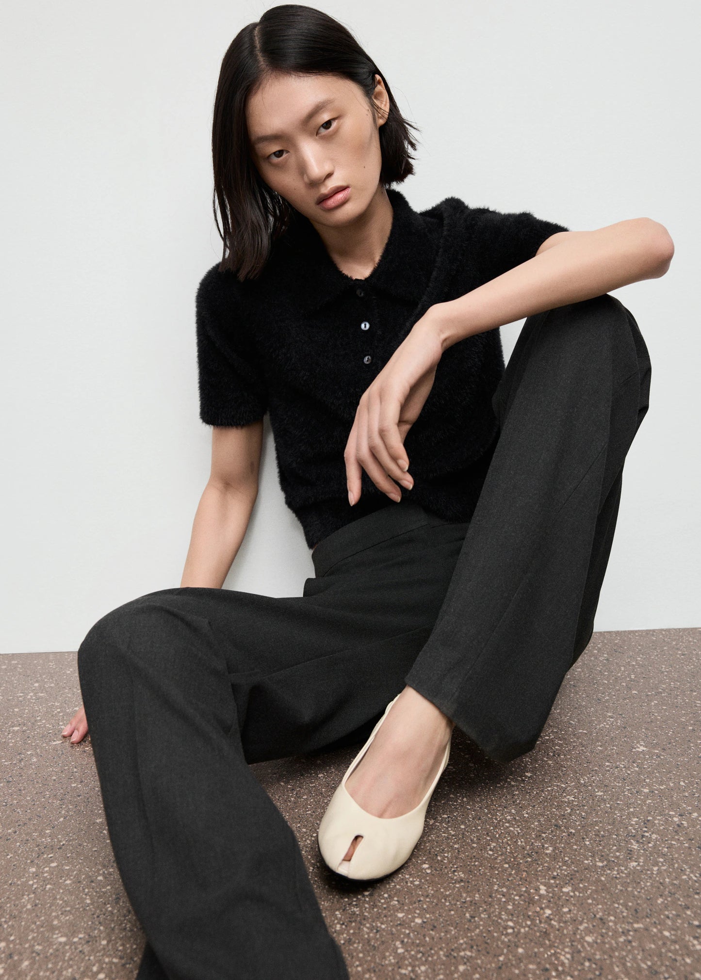 Fur Effect Polo Neck Sweater