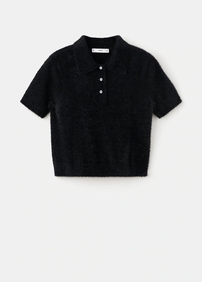 Fur Effect Polo Neck Sweater