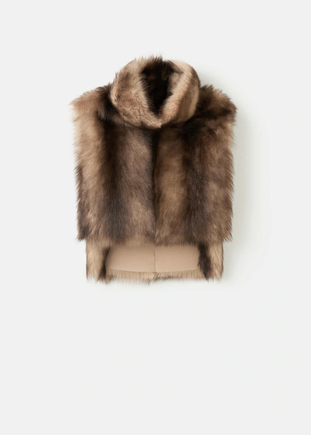 Fur Effect Turtleneck Waistcoat