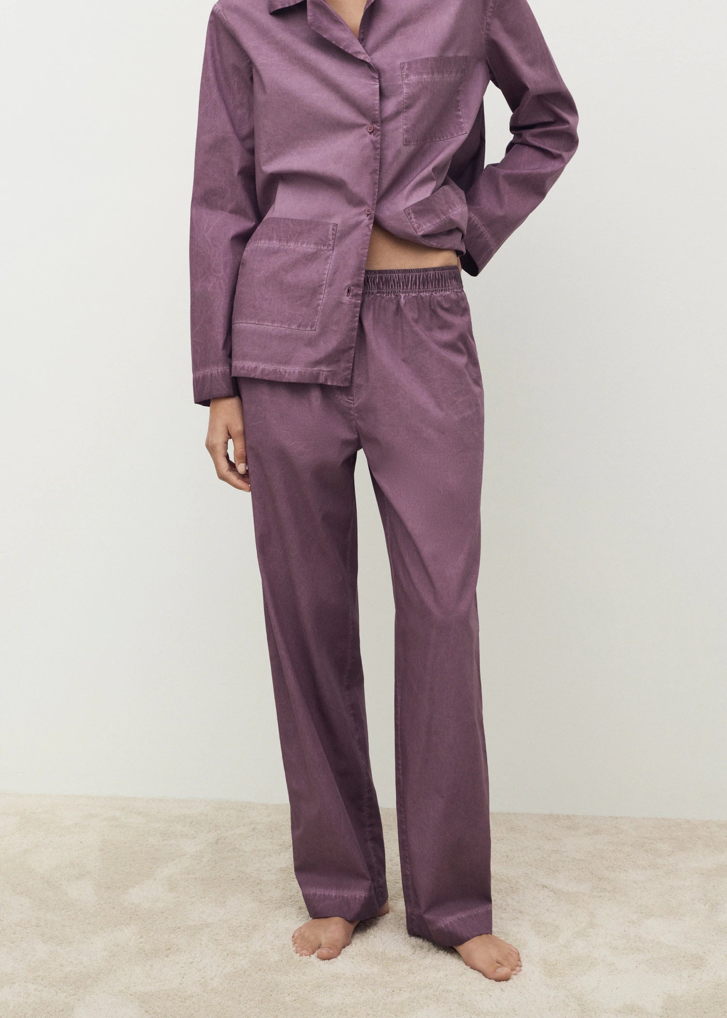 Garment Dyed Cotton Long Trousers